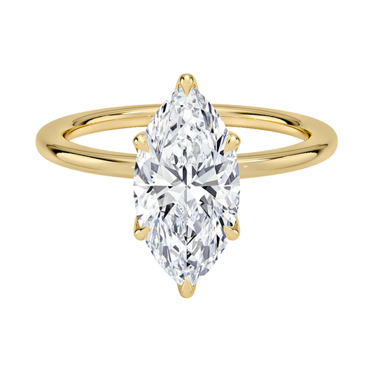 1 TO 5 CT Lab Grown Marquise Cut Diamond Esme Perfect Fit Solitaire Ring in 10K/14K/18K Gold| Pooja Diamond | IGI Certified Lab Diamond