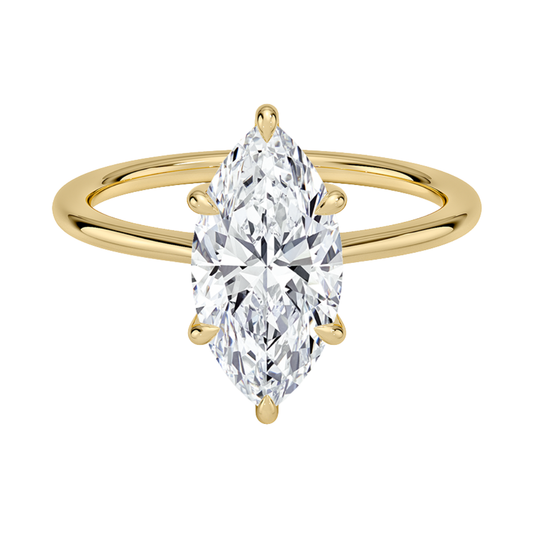 1 TO 5 CT Luxury Marquise Cut Lab Grown Diamond Ring with Elle Hidden Halo in 10K/14K/18K Gold | Pooja Diamond | IGI Certified Lab Diamond