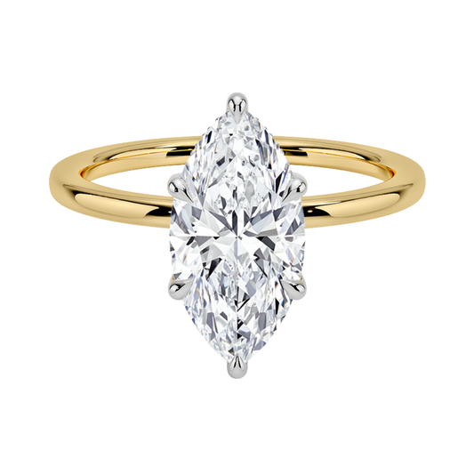 1 TO 5 CT Lab Grown Marquise Cut Diamond Hidden Halo Ring in 10K/14K/18K Gold | Pooja Diamonds|IGI Certified Lab Diamond