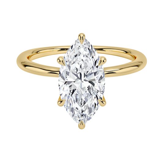 1 TO 5 CT Lab Grown Marquise Cut Diamond Freesia Six-Prong Solitaire Ring in 10K/14K/18K Gold | Pooja Diamond | IGI Certified Lab Diamond