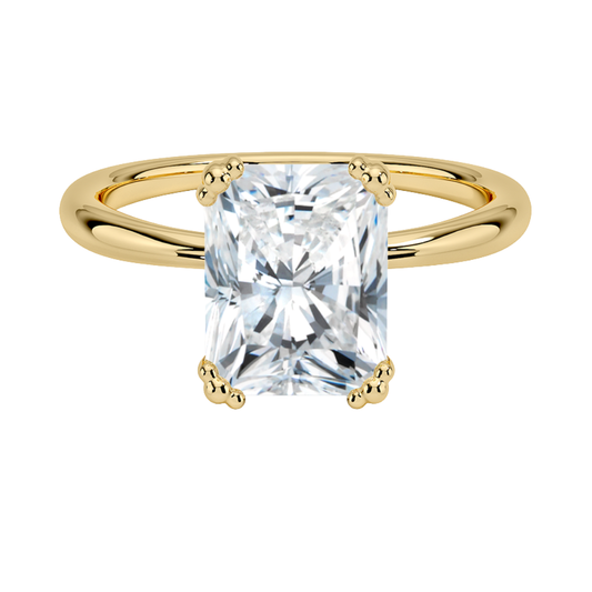 1 TO 5 CT Lab Grown Radiant Cut Solitaire Diamond Freesia Triple-Prong Solitaire Ring in 10K/14K/18K Gold | Pooja Diamond | IGI Certified Lab Diamond
