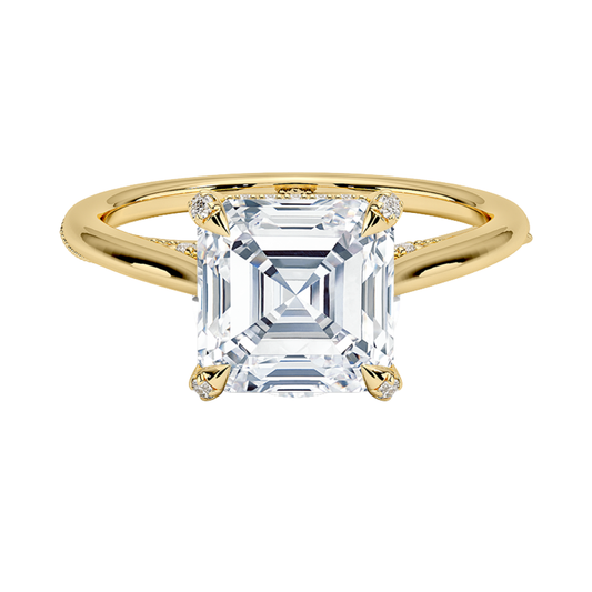 1 TO 5 CT Vintage Style Asscher Cut Lab Grown Diamond Ring in 10K/14K/18K Gold| IGI Certified Lab Diamond