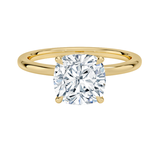 1 TO 5 CT Lab Grown Cushion Cut Petal 1.5mm Diamond Ring in 10K/14K/18K Gold with Hidden Halo Gallery | Pooja Diamond | IGI Certified Lab Diamond