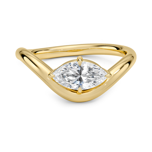 1 To 5 Ct Modern Lab Grown Marquise Cut Diamond Silhouette Solitaire Ring in 10K/14K/18K Gold | Pooja Diamond | IGI Certified Lab Diamond