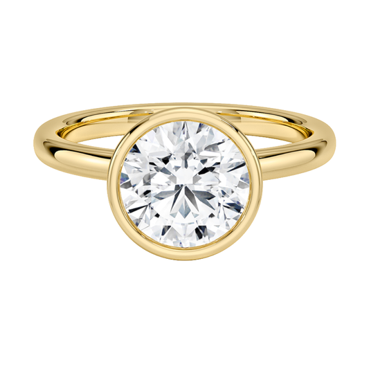 1 To 5 Ct Sylvie Perfect Fit Bezel Round Cut Lab Grown Diamond Solitaire Ring | Pooja Diamond | IGI Certified Lab Diamond