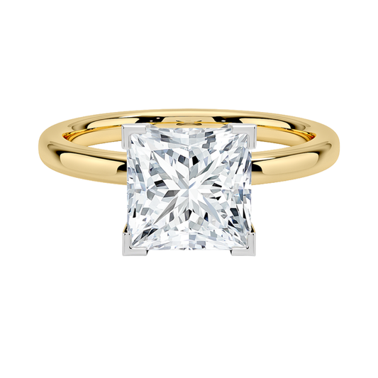 1 TO 5 CT Lab Grown Princess Cut Diamond Solitaire Ring in 10K/14K/18K Gold | Classic Step-Cut Elegance – Pooja Diamond |IGI Certified Lab Diamond