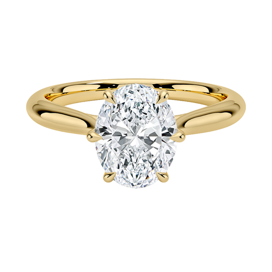 1 TO 5 CT Lab Grown Oval Cut Diamond Solitaire Ring in 10K/14K/18K Gold | Classic Cathedral Design | IGI Certified Lab Diamond