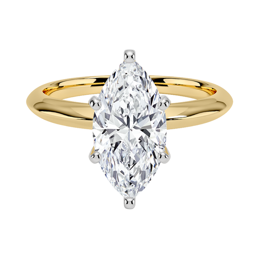 1 TO 5 CT Lab Grown Marquise Shape Diamond Solitaire Ring in 10K/14K/18K Gold | Romantic Engagement Ring – Pooja Diamond | IGI Certified Lab Diamond