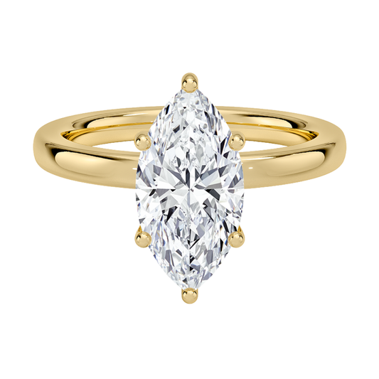 1 To 5 Ct Sydney Perfect Fit Hidden Halo 2mm Marquise Cut Lab Grown Diamond Solitaire Ring | Pooja Diamond | IGI Certified Lab Diamond