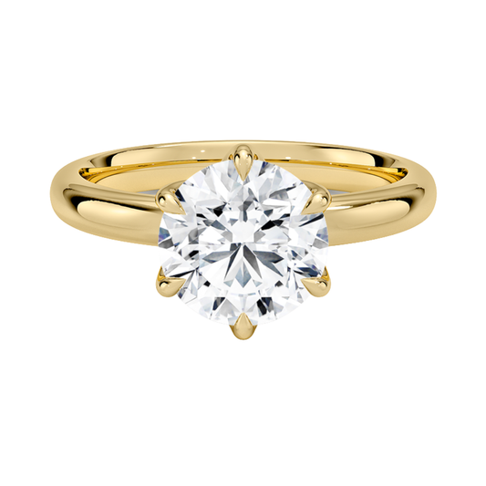 1 TO 5 CT Lab Grown Round Cut Diamond Esme 2.5mm Solitaire Ring in 10K/14K/18K Gold | Elegant Cathedral Setting – Pooja Diamond | IGI Certified Lab Diamond