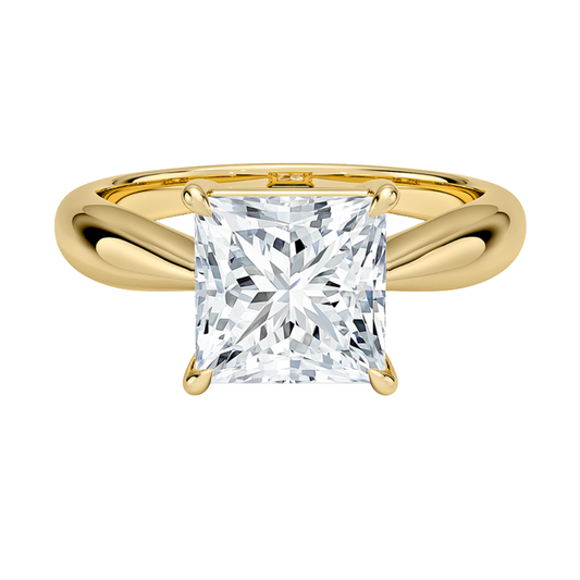 1 To 5 Ct Thea Tapered Solitaire Princess  Cut Lab Grown Diamond Ring | Pooja Diamond | IGI Certified Lab Diamond
