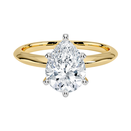 1 TO 5 CT Lab Grown Pear Shape Diamond Solitaire Ring in 10K/14K/18K Gold | Romantic Engagement Ring – Pooja Diamond | IGI Certified Lab Diamond