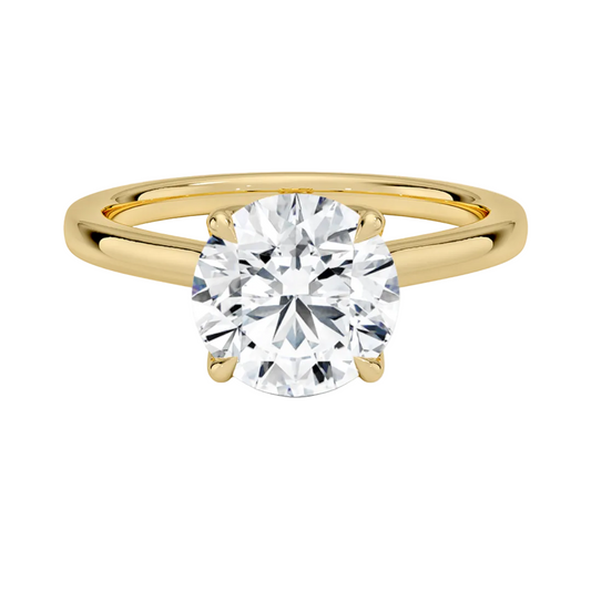 1 TO 5 CT Designer Round Cut Lab Grown Diamond Elodie Cathedral Solitaire Ring in 10K/14K/18K Gold | Pooja Diamond | IGI Certified Lab Diamond