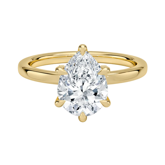 1 TO 5 CT Lab Grown Pear Cut Lumiere 2mm Diamond Ring with Hidden Halo in 10K/14K/18K Gold | Pooja Diamond | IGI Certified Lab Diamond