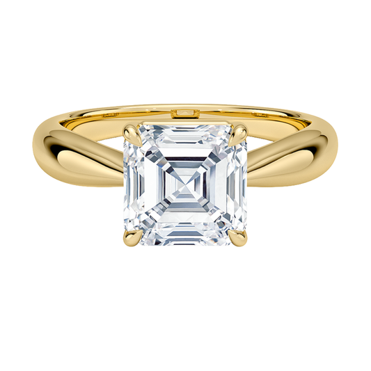 1 To 5 Ct Thea Tapered Solitaire Asscher Cut Lab Grown Diamond Ring | Pooja Diamond | IGI Certified Lab Diamond