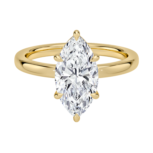 1 TO 5 CT Lab Grown Marquise Cut Diamond Solitaire Ring in 10K/14K/18K Gold | Classic Basket Setting – Pooja Diamond | IGI Certified Lab Diamond