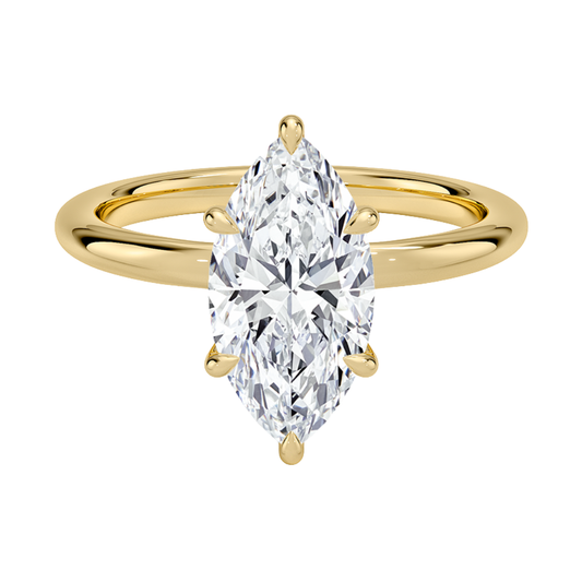 1 To 5 CT Lab Grown Marquise Cut Diamond Manon Solitaire Ring in 10K/14K/18K Gold | Pooja Diamond | IGI Certified Lab Diamond