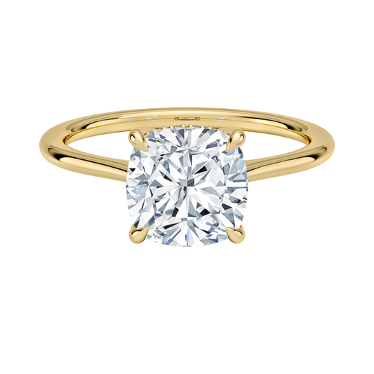 1 TO 5 CT Luxury Cushion Cut Lab Grown Diamond Ring with Elle Hidden Halo in 10K/14K/18K Gold | Pooja Diamond | IGI Certified Lab Diamond