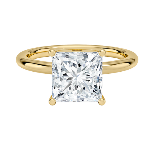 1 To 5 Ct Sydney Perfect Fit 2mm Princess Cut Lab Grown Diamond Solitaire Ring in 10K/14K/18K Gold | Pooja Diamond | IGI Certified Lab Diamond