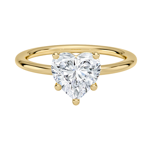 1 TO 5 CT Lab Grown Heart Cut Solitaire Diamond Ring in 10K/14K/18K Gold – Classic Basket Setting | Pooja Diamond | IGI Certified Lab Diamond