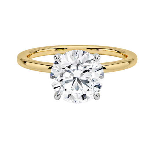 1 TO 5 CT Lab Grown Round Cut Diamond Hidden Halo Ring in 10K/14K/18K Gold | Pooja Diamonds|IGI Certified Lab Diamond