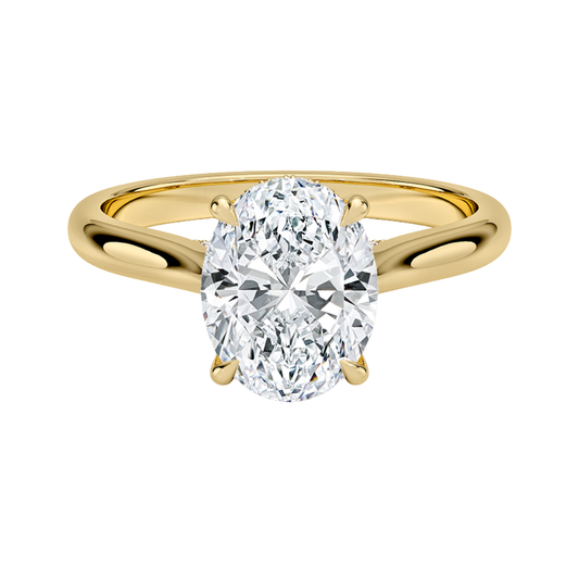 1 TO 5 CT Lab Grown Oval Cut Diamond Solitaire Ring in 10K/14K/18K Gold with Hidden Halo | Luxury Engagement Ring – Pooja Diamond |IGI Certified Lab Diamond