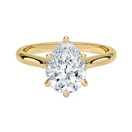 1 TO 5 CT Lab Grown Pear Cut Diamond Solitaire Ring in 10K/14K/18K Gold with Hidden Halo | Luxury Engagement Ring – Pooja Diamond |IGI Certified Lab Diamond