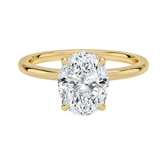1 TO 5 CT Lab Grown Oval Cut Petal 1.5mm Diamond Ring in 10K/14K/18K Gold with Hidden Halo Gallery | Pooja Diamond | IGI Certified Lab Diamond