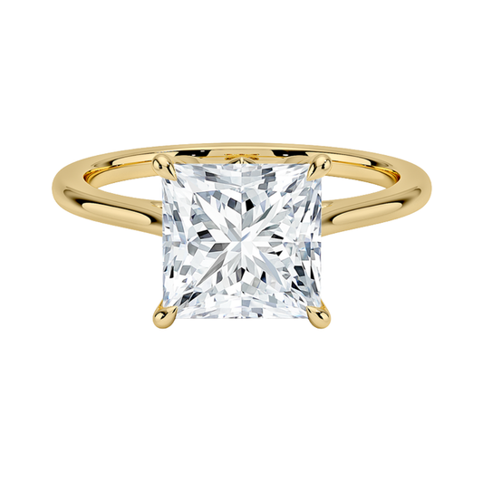 1 To 5 CT Elegant Lab Grown Princess Cut Diamond Petal 1.5mm Solitaire Ring in 10K/14K/18K Gold | Pooja Diamond | IGI Certified Lab Diamond