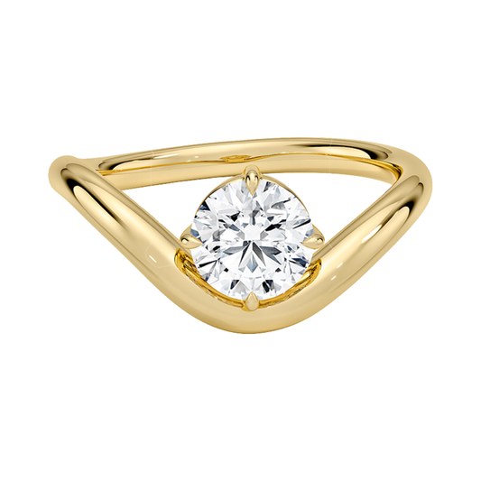 1 To 5 Ct Modern Lab Grown Round Cut Diamond Silhouette Solitaire Ring in 10K/14K/18K Gold | Pooja Diamond | IGI Certified Lab Diamond