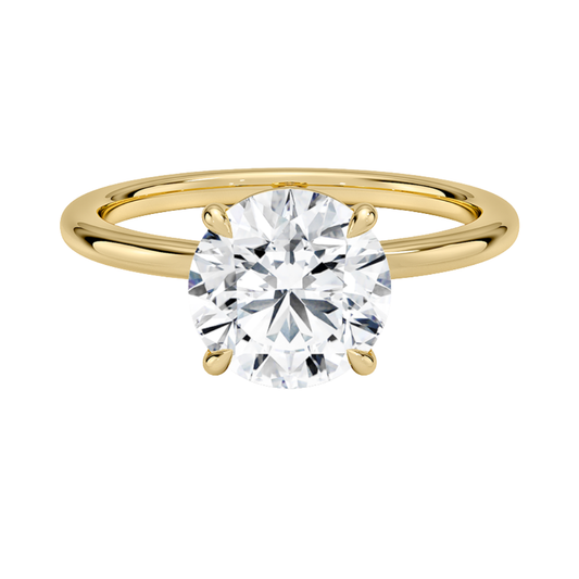 1 TO 5 CT Lab Grown Round Cut Diamond Hidden Heart Solitaire Ring in 10K/14K/18K Gold | Classic Engagement Ring |IGI Certified Lab Diamond