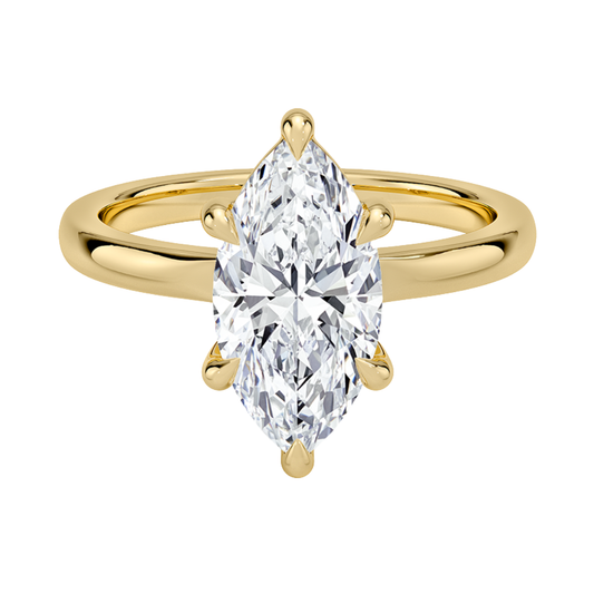 1 TO 5 CT Lab Grown Marquise Cut Diamond Alice Solitaire Ring in 10K/14K/18K Gold | Modern Bezel Setting | Pooja Diamonds| IGI Certified Lab Diamond