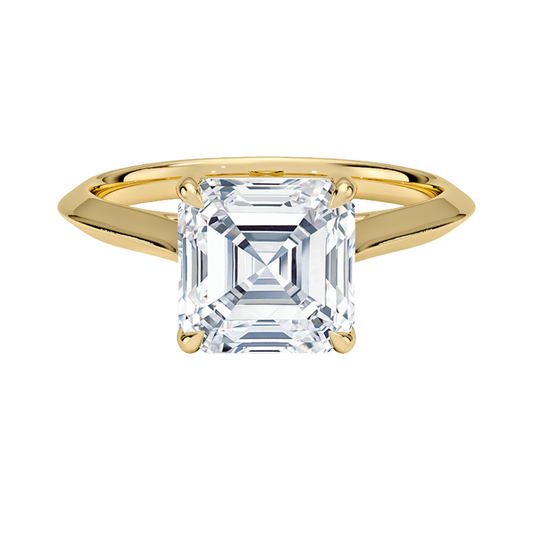 1 TO 5 CT Classic Asscher Shape Lab Grown Diamond Piper Knife Edge Solitaire Ring – 10K/14K/18K Gold | Pooja Diamond | IGI Certified Lab Diamond