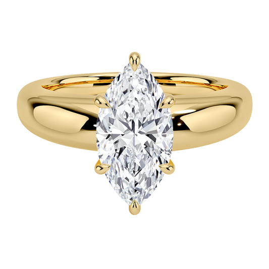 1 TO 5 CT Lab Grown Marquise Cut Diamond Solitaire Ring in Yellow Gold | Pooja Diamonds|IGI Certified Lab Diamond