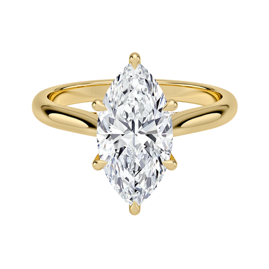 1 TO 5 CT Lab Grown Marquise Cut Diamond Solitaire Ring in 10K/14K/18K Gold with Hidden Halo | Luxury Engagement Ring – Pooja Diamond |IGI Certified Lab Diamond