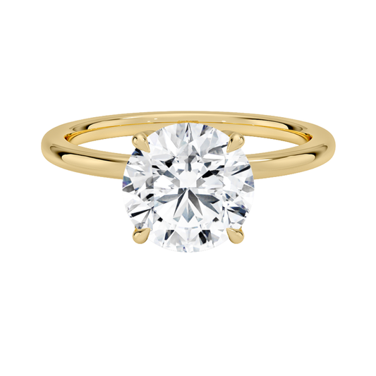 1 TO 5 CT Lab Grown Round Cut Petal 1.5mm Diamond Ring in 10K/14K/18K Gold with Hidden Halo Gallery | Pooja Diamond | IGI Certified Lab Diamond