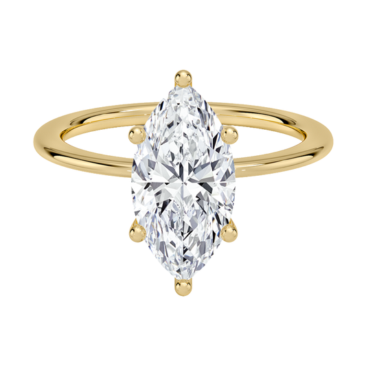 1 TO 5 CT Lab Grown Marquise Cut Diamond Solitaire Ring in 10K/14K/18K Gold | Pooja Diamonds| IGI Certified Lab Diamond