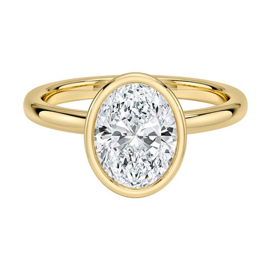 1 To 5 Ct Sylvie Perfect Fit Bezel Oval Cut Lab Grown Diamond Solitaire Ring | Pooja Diamond | IGI Certified Lab Diamond