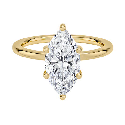 1 To 5 Ct Sydney Perfect Fit Hidden Halo Six-Prong Marquise Cut Lab Grown Diamond Ring | Pooja Diamond | IGI Certified Lab Diamond