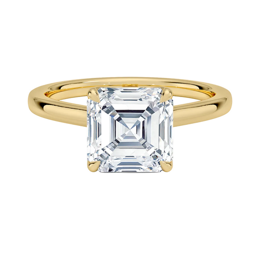 1 TO 5 CT Designer Asscher Cut Lab Grown Diamond Elodie Cathedral Solitaire Ring in 10K/14K/18K Gold | Pooja Diamond | IGI Certified Lab Diamond
