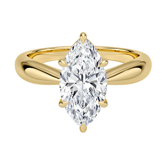 1 To 5 Ct Thea Tapered Solitaire Marquise Cut Lab Grown Diamond Ring | Pooja Diamond | IGI Certified Lab Diamond