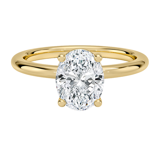 1 To 5 Ct Sydney Perfect Fit 2mm Oval Cut Lab Grown Diamond Solitaire Ring in 10K/14K/18K Gold | Pooja Diamond | IGI Certified Lab Diamond