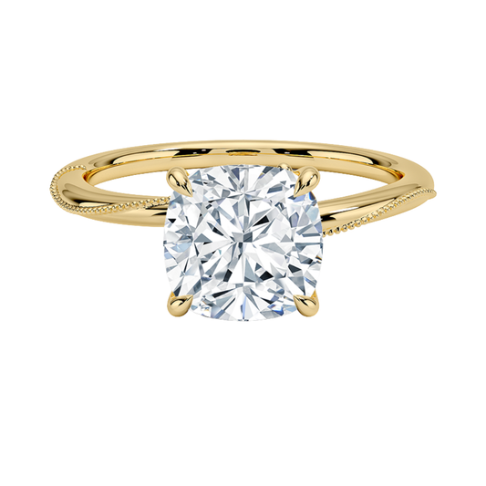 1 TO 5 CT Lab Grown Cushion Cut Diamond Ring in 10K/14K/18K Gold | Pooja Diamonds |IGI Certified Lab Diamond
