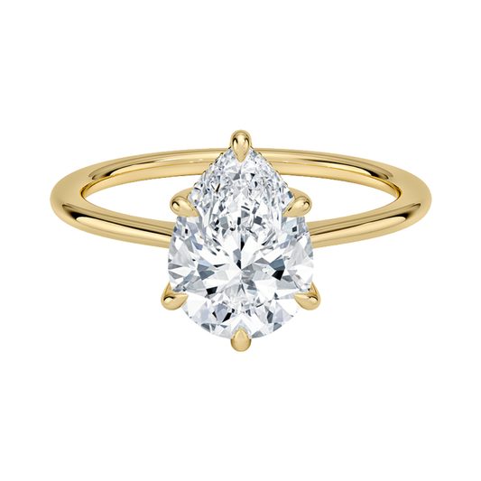 1 TO 5 CT Luxury Pear Cut Lab Grown Diamond Ring with Elle Hidden Halo in 10K/14K/18K Gold | Pooja Diamond | IGI Certified Lab Diamond