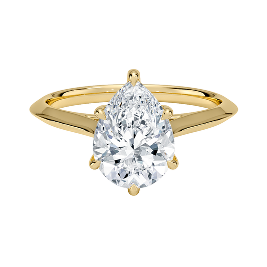 1 TO 5 CT Classic Pear Shape Lab Grown Diamond Piper Knife Edge Solitaire Ring – 10K/14K/18K Gold | Pooja Diamond | IGI Certified Lab Diamond