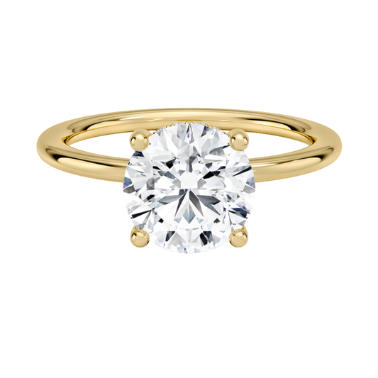 1 TO 5 CT Lab Grown Round Cut Gwen Perfect Fit Diamond Ring with Hidden Halo in 10K/14K/18K Gold | Pooja Diamond | IGI  Certified Lab Diamond