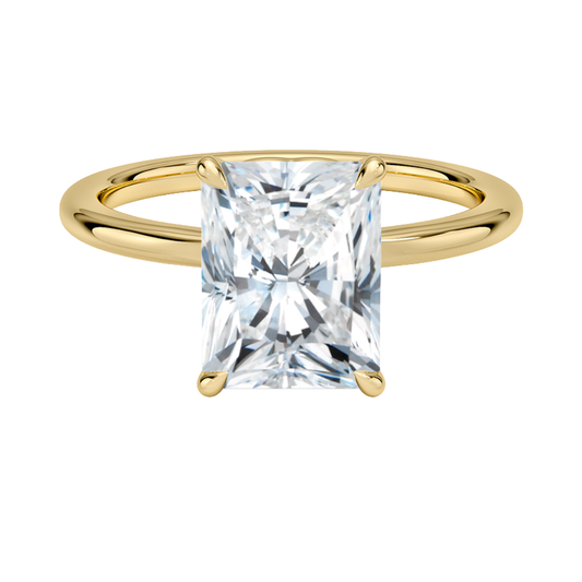 1 TO 5 CT Lab Grown Radiant Cut Diamond Hidden Heart Solitaire Ring in 10K/14K/18K Gold | Classic Engagement Ring |IGI Certified Lab Diamond
