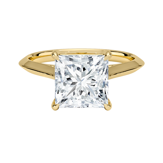 1 TO 5 CT Classic Princess Shape Lab Grown Diamond Piper Knife Edge Solitaire Ring – 10K/14K/18K Gold | Pooja Diamond | IGI Certified Lab Diamond