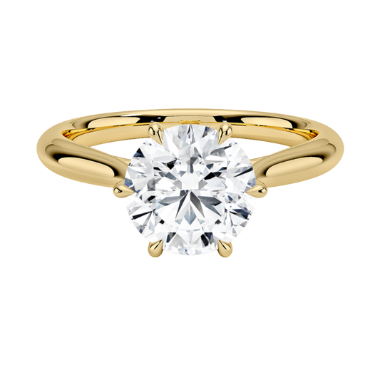 1 TO 5 CT Lab Grown Round Cut Diamond Solitaire Ring in 10K/14K/18K Gold | Classic Cathedral Design | IGI Certified Lab Diamond