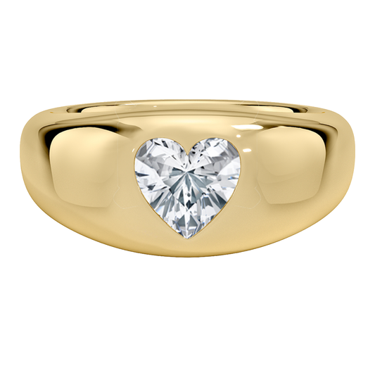 1 To 5 Ct Sloane Flush Set Heart Cut Lab Grown Diamond Dome Ring – Bold 10K/14K/18K Gold Solitaire | Pooja Diamond  | IGI Certified Lab Diamond